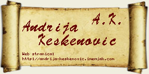 Andrija Keskenović vizit kartica